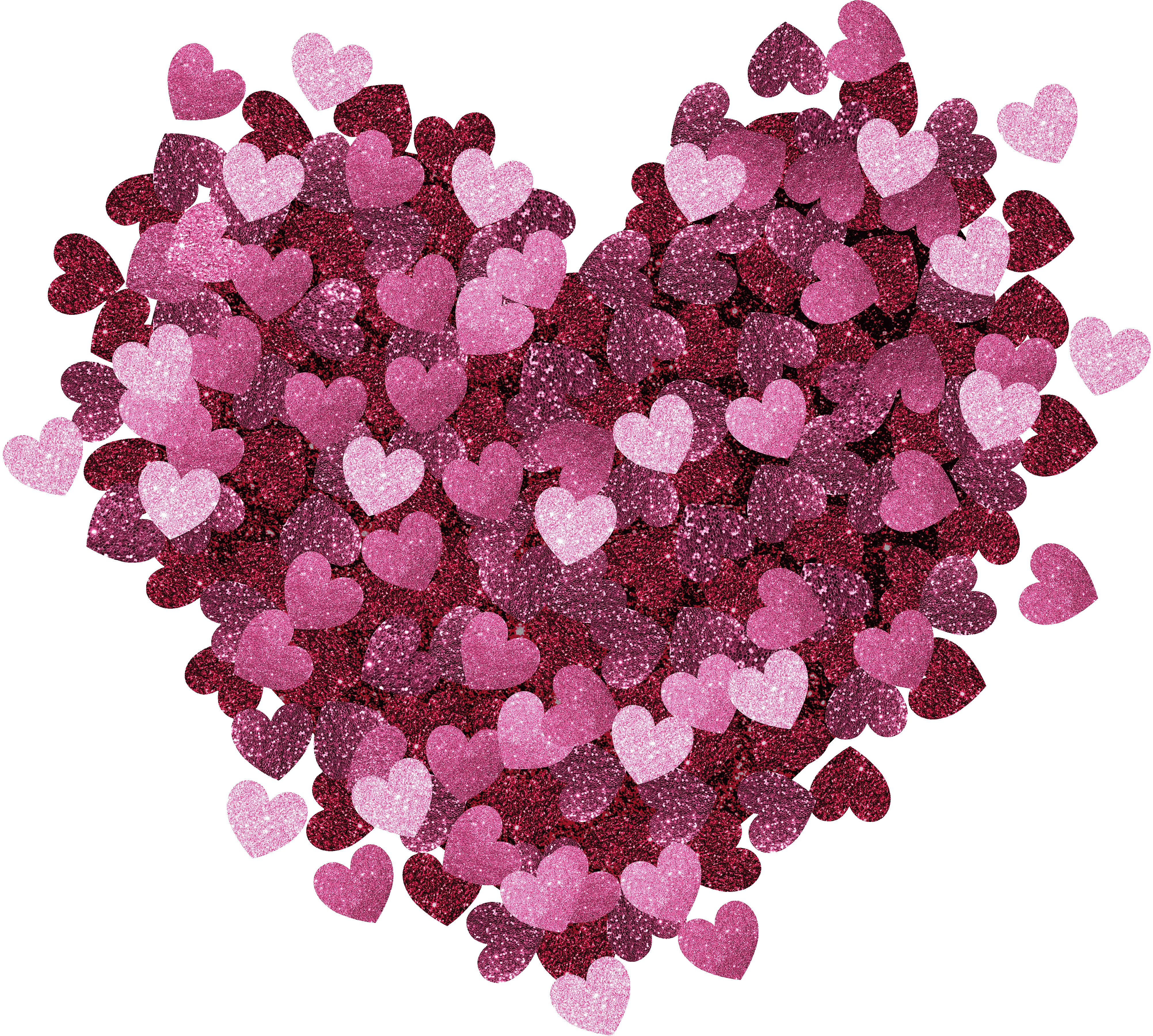 Sequin Heart In Multi Tone Pinks DTF (direct-to-film) Transfer