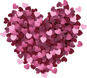Sequin Heart In Multi Tone Pinks DTF (direct-to-film) Transfer