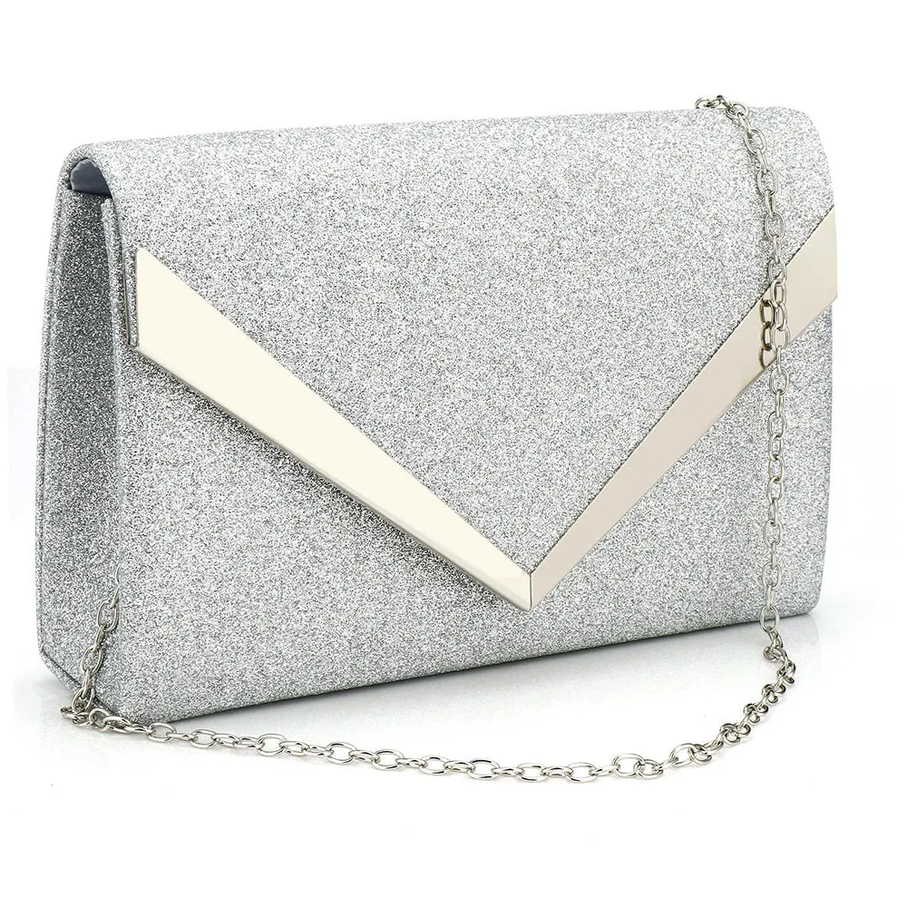Sequined Envelope Clutch Bags Wedding Handbag