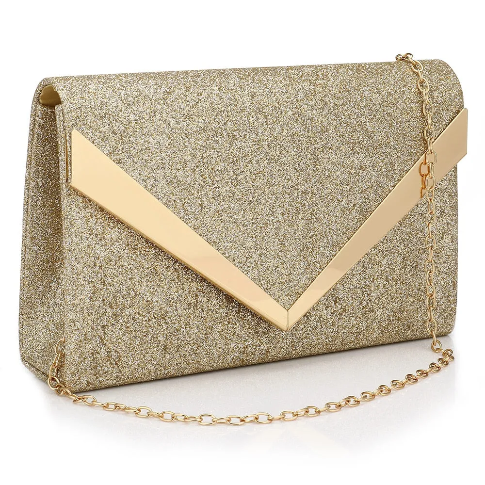 Sequined Envelope Clutch Bags Wedding Handbag