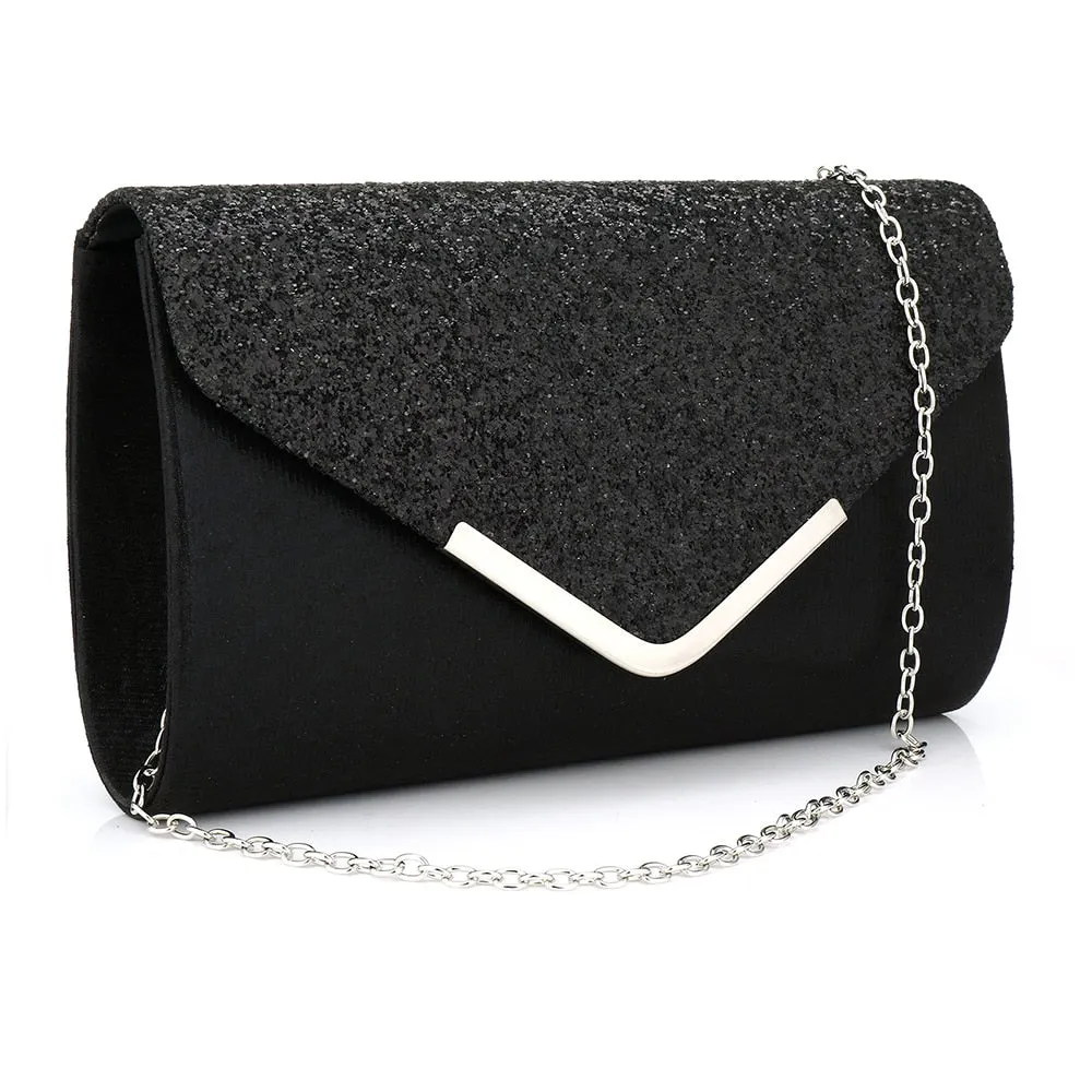 Sequined Envelope Clutch Bags Wedding Handbag