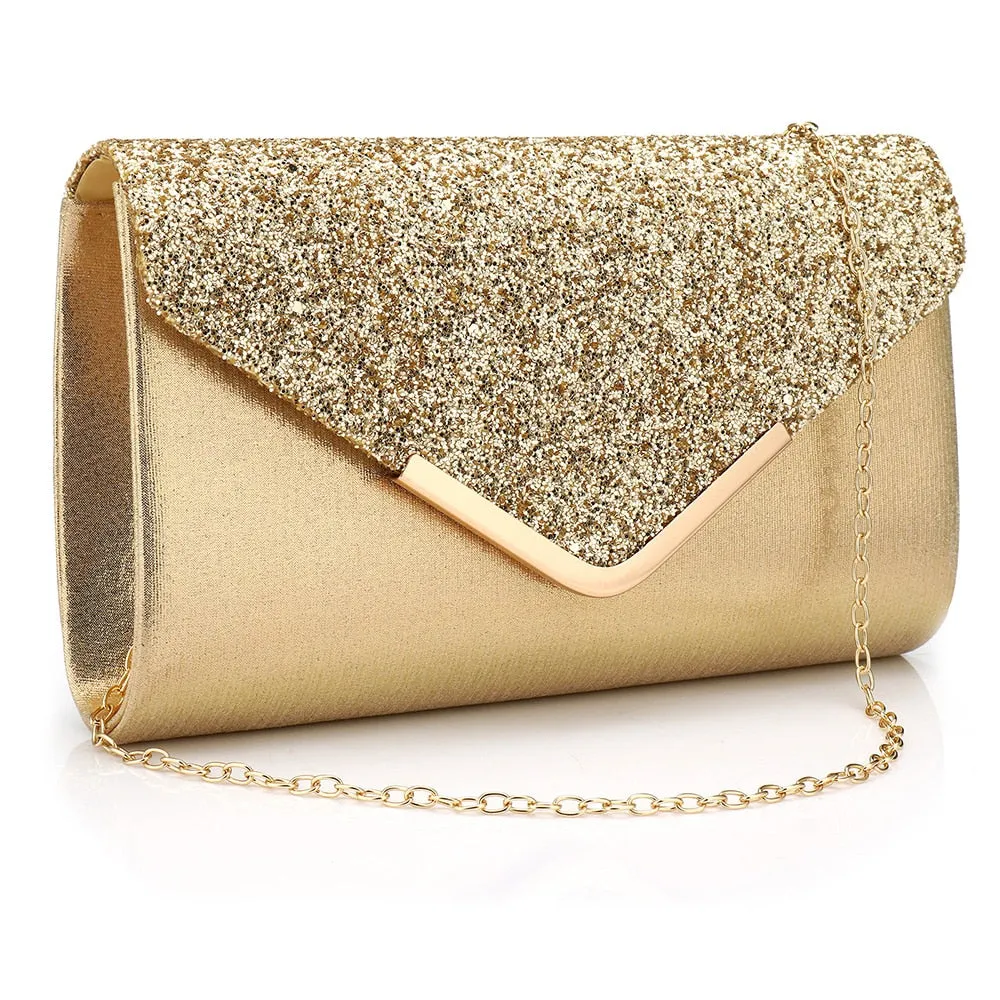 Sequined Envelope Clutch Bags Wedding Handbag