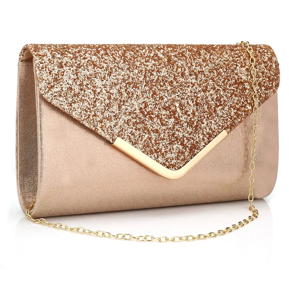 Sequined Envelope Clutch Bags Wedding Handbag