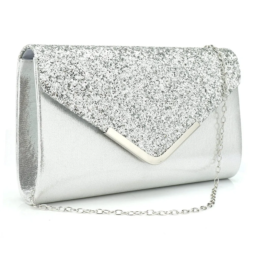 Sequined Envelope Clutch Bags Wedding Handbag