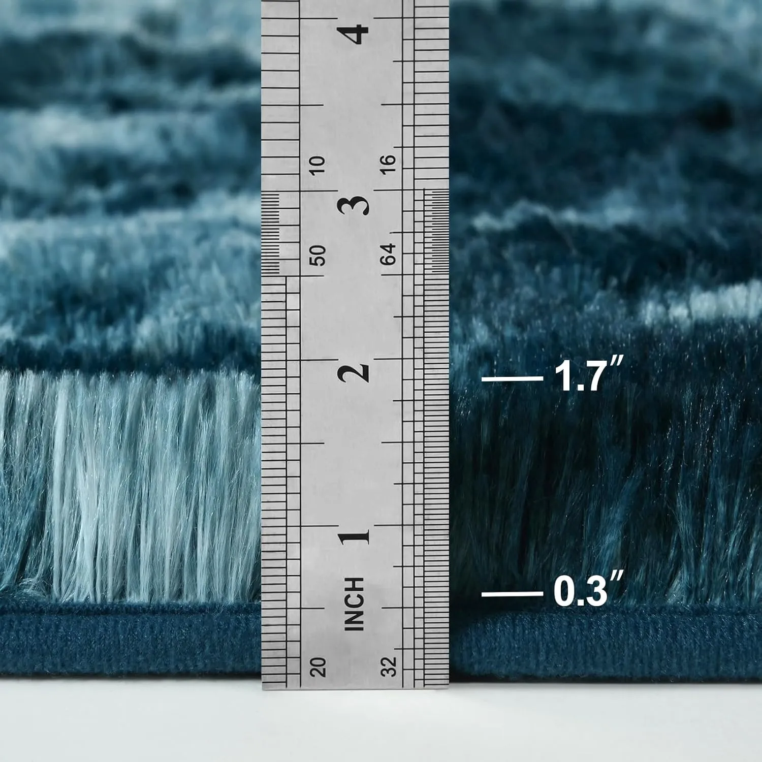 Shag Area Rug, 4 X 6 Tie-Dyed Plush Fuzzy Rugs for Living Room, Ultra Soft Fluffy Furry Rug for Bedroom, Indoor Carpet Nursery Rugs for Kids Room Home Decor, Peacock Blue
