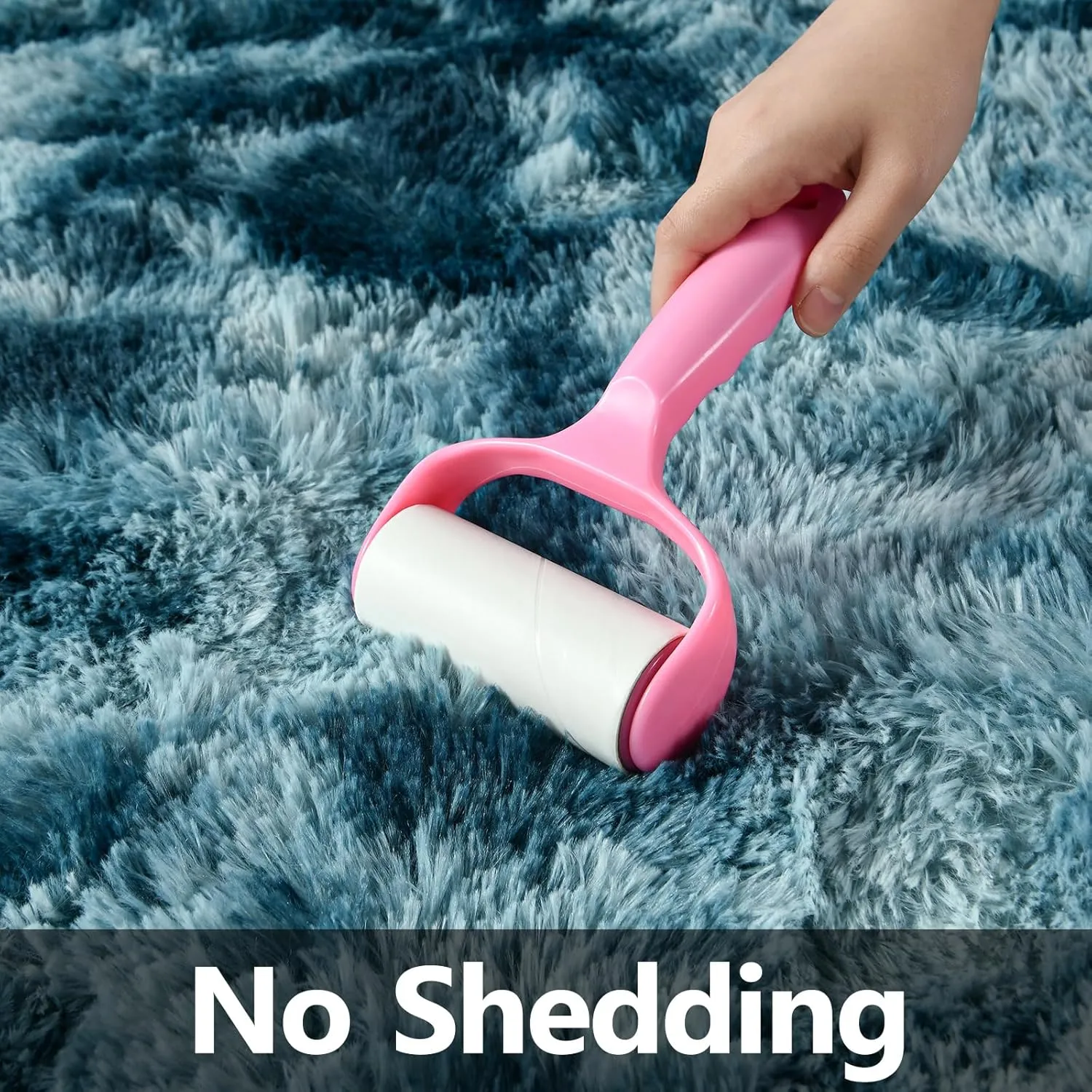 Shag Area Rug, 4 X 6 Tie-Dyed Plush Fuzzy Rugs for Living Room, Ultra Soft Fluffy Furry Rug for Bedroom, Indoor Carpet Nursery Rugs for Kids Room Home Decor, Peacock Blue