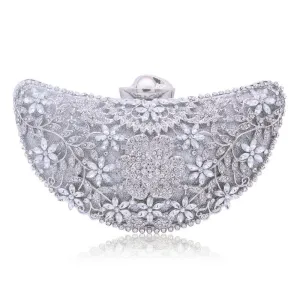 Shape Moon Hollow Out Purse Sequined Diamond Women Evening Bag Clutch Crossbody Bags For Lady Bolsas Feminina Wedding Handbags