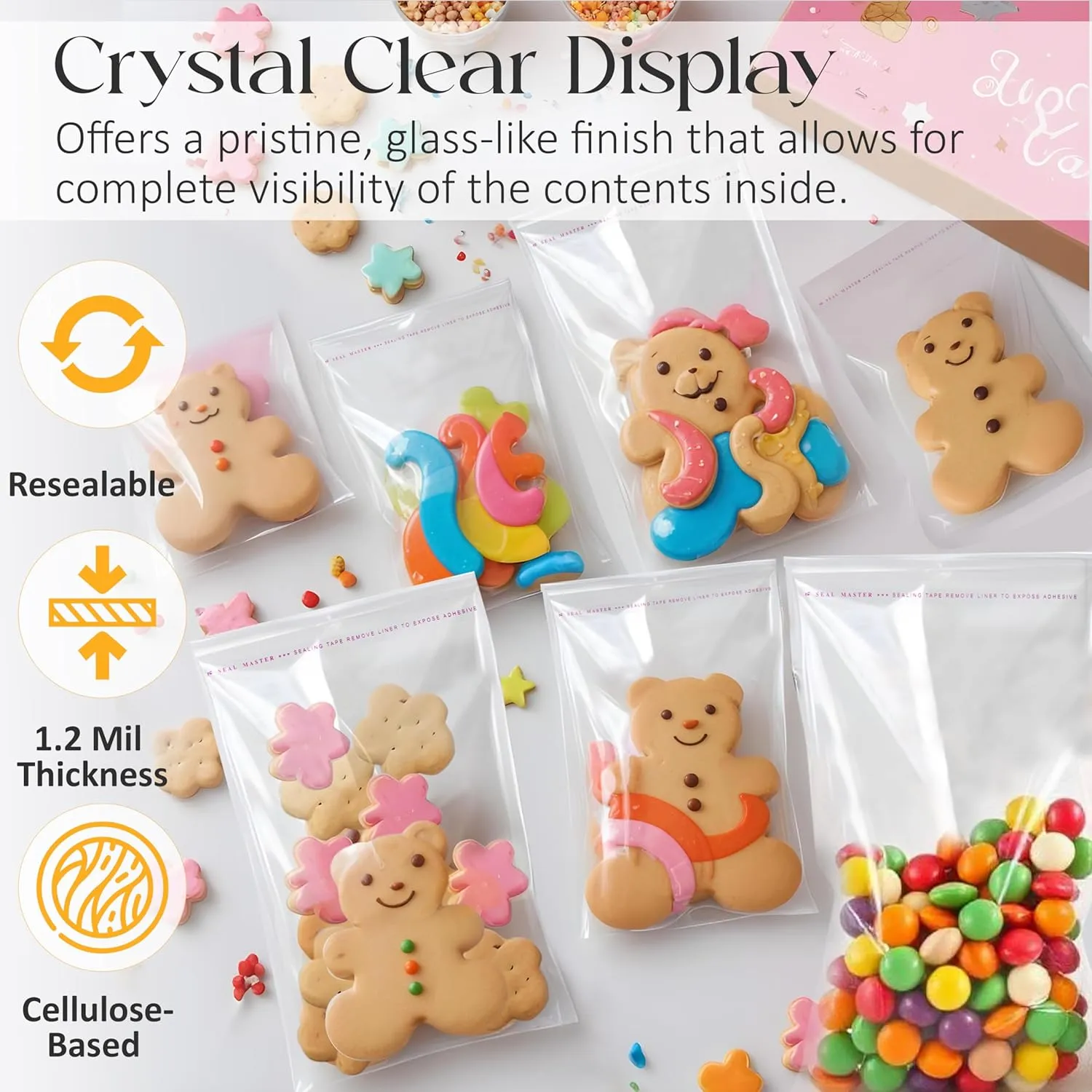 Shop4Mailers 10 x 13 Cellophane Clear Resealable Self Seal Bags for Party Favors, Treat, Presents, Documents, Portraits, Photos, Clothes, Bedding Sheets (1000 Pack)