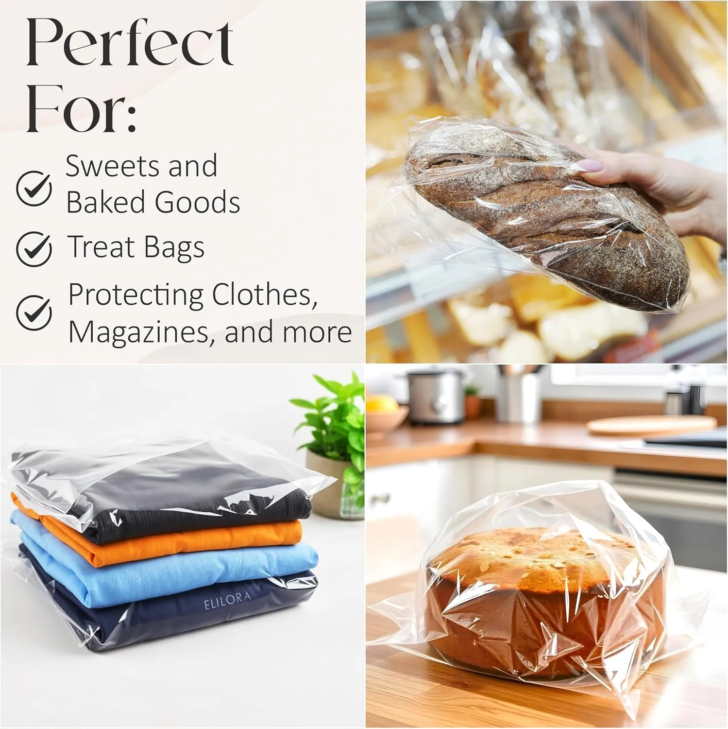 Shop4Mailers 10 x 13 Cellophane Clear Resealable Self Seal Bags for Party Favors, Treat, Presents, Documents, Portraits, Photos, Clothes, Bedding Sheets (1000 Pack)