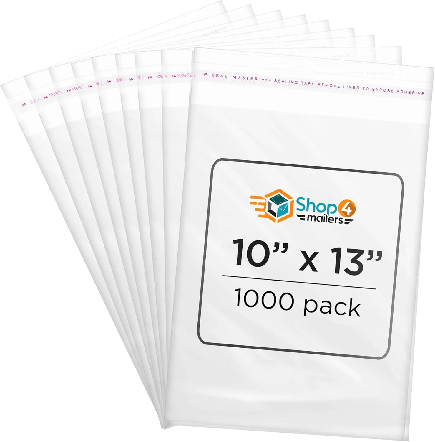 Shop4Mailers 10 x 13 Cellophane Clear Resealable Self Seal Bags for Party Favors, Treat, Presents, Documents, Portraits, Photos, Clothes, Bedding Sheets (1000 Pack)