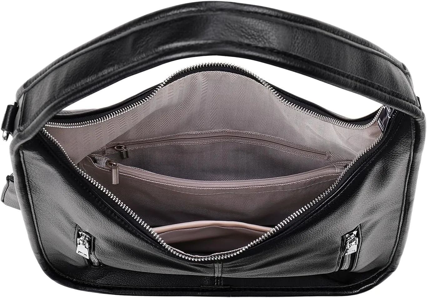 Shoulder Bag for Women, Black Toto Bags with Zipper Closure (#Black)