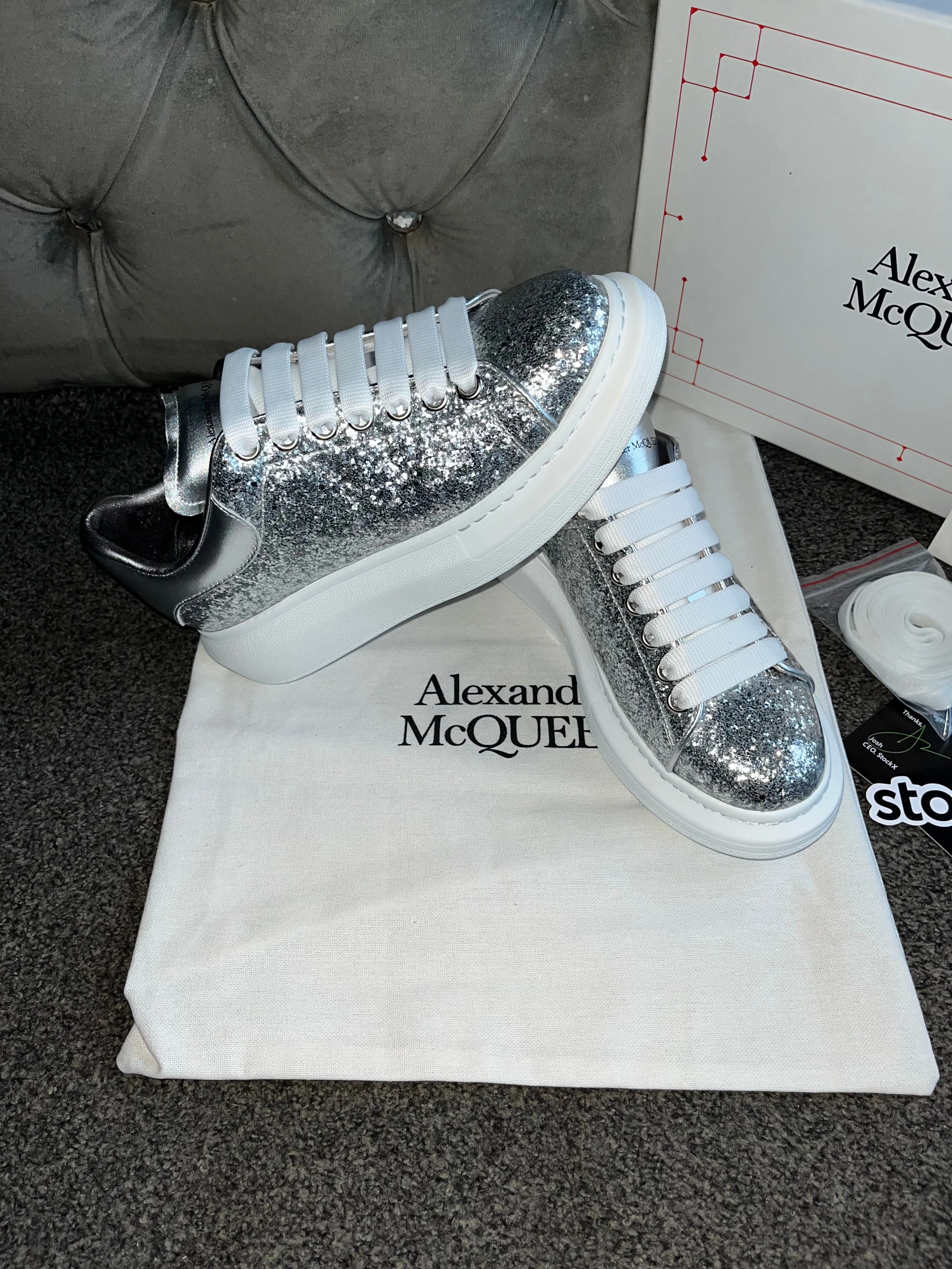Silver Glittery Queenies