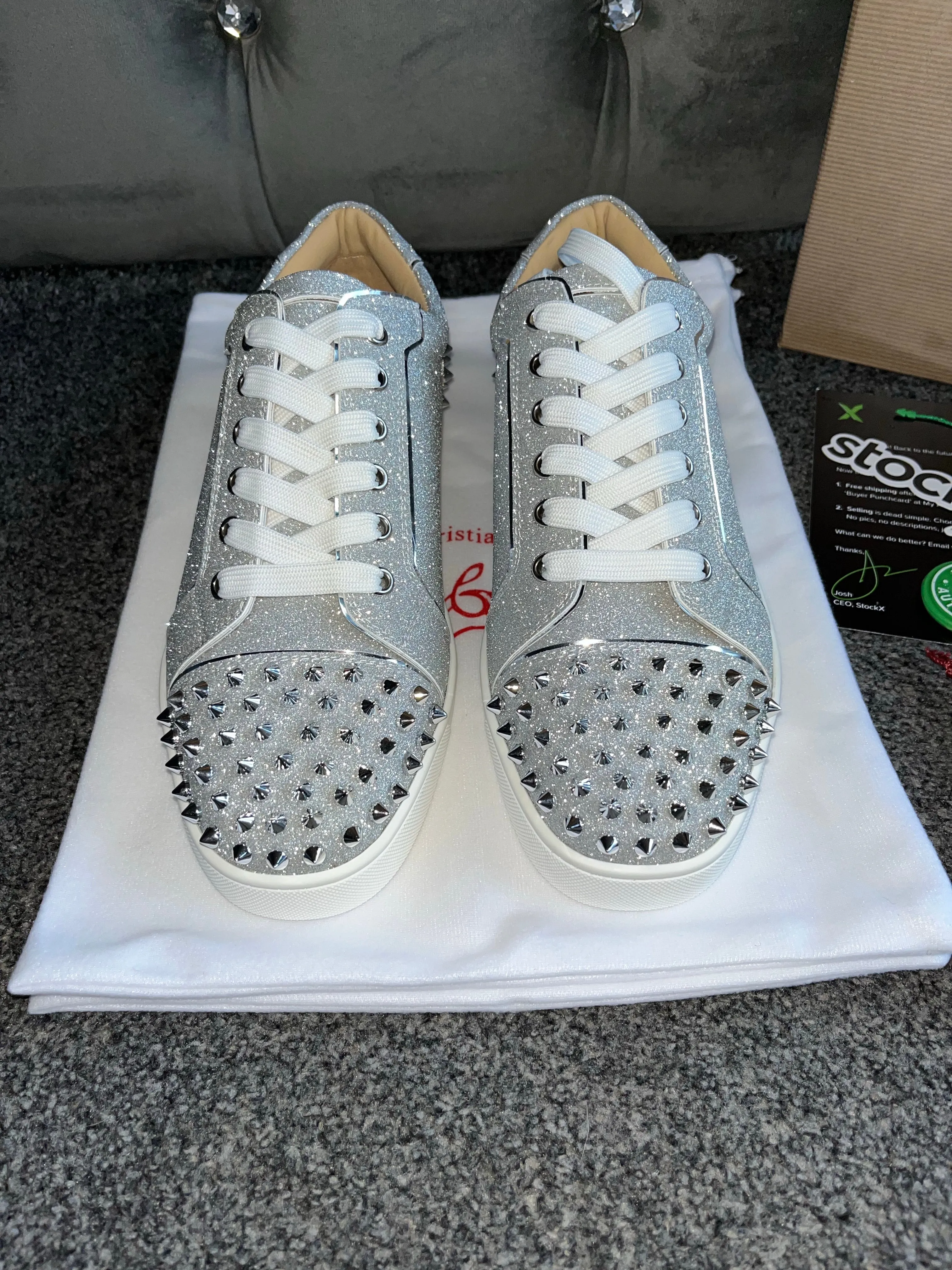 Silver Glittery Studded Trainers