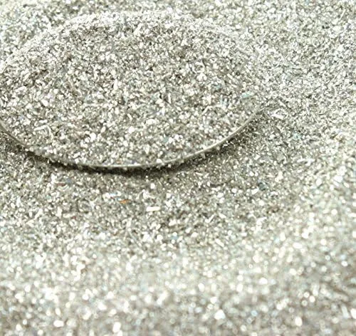 Silver Imported German Glass Glitter - 4 Ounce Bag - Fine 90 Grit (Most Popular Grain Size) Sparkly Glass Glitter - 311-9-SL