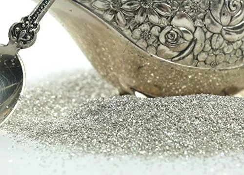 Silver Imported German Glass Glitter - 4 Ounce Bag - Fine 90 Grit (Most Popular Grain Size) Sparkly Glass Glitter - 311-9-SL