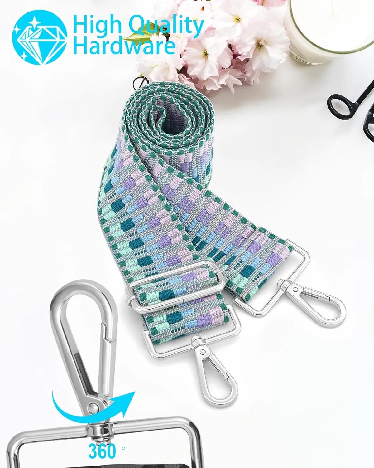 Silvery Purse Straps Replacement Crossbody - Guitar Strap for Purse Crossbody