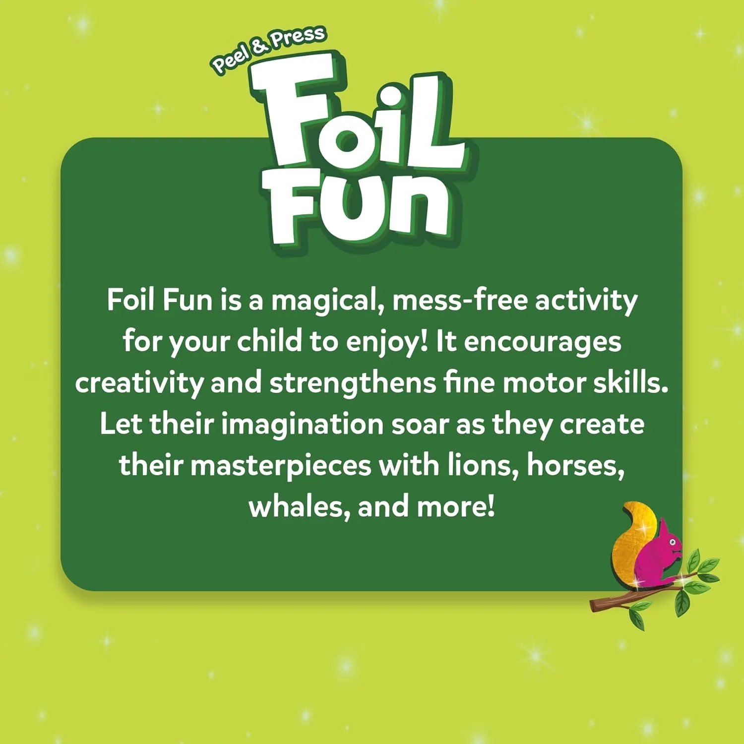 Skillmatics Foil Fun - Animals Mega Pack, No Mess Art for Kids, Craft Kits & Supplies, DIY Creative Activity, Travel Toys, Gifts for Boys & Girls Ages 4, 5, 6, 7, 8, 9, Travel Toys