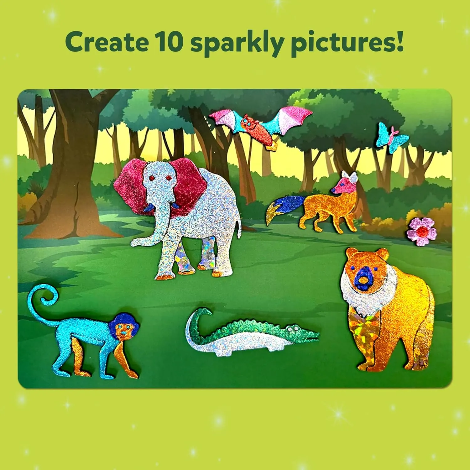 Skillmatics Foil Fun - Animals Mega Pack, No Mess Art for Kids, Craft Kits & Supplies, DIY Creative Activity, Travel Toys, Gifts for Boys & Girls Ages 4, 5, 6, 7, 8, 9, Travel Toys
