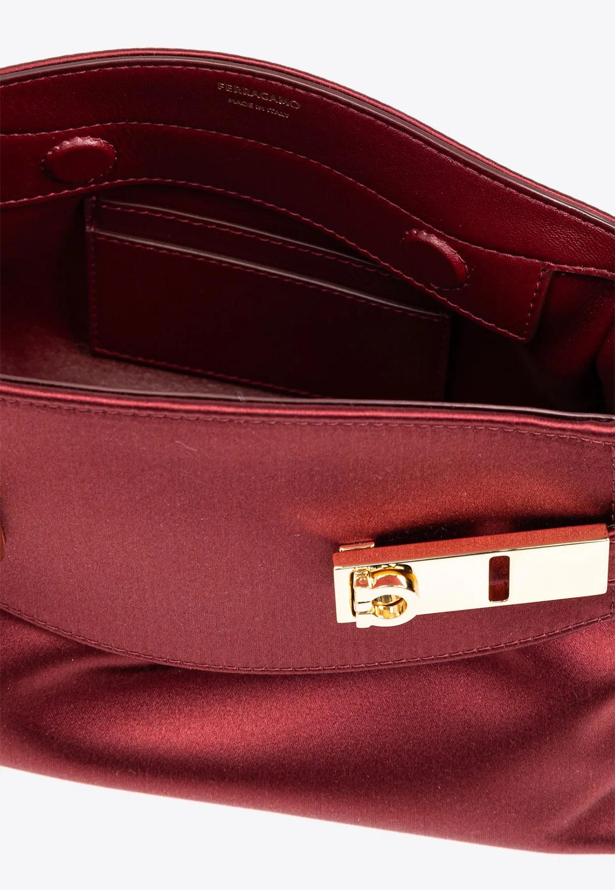 Small Hug Satin Clutch Bag