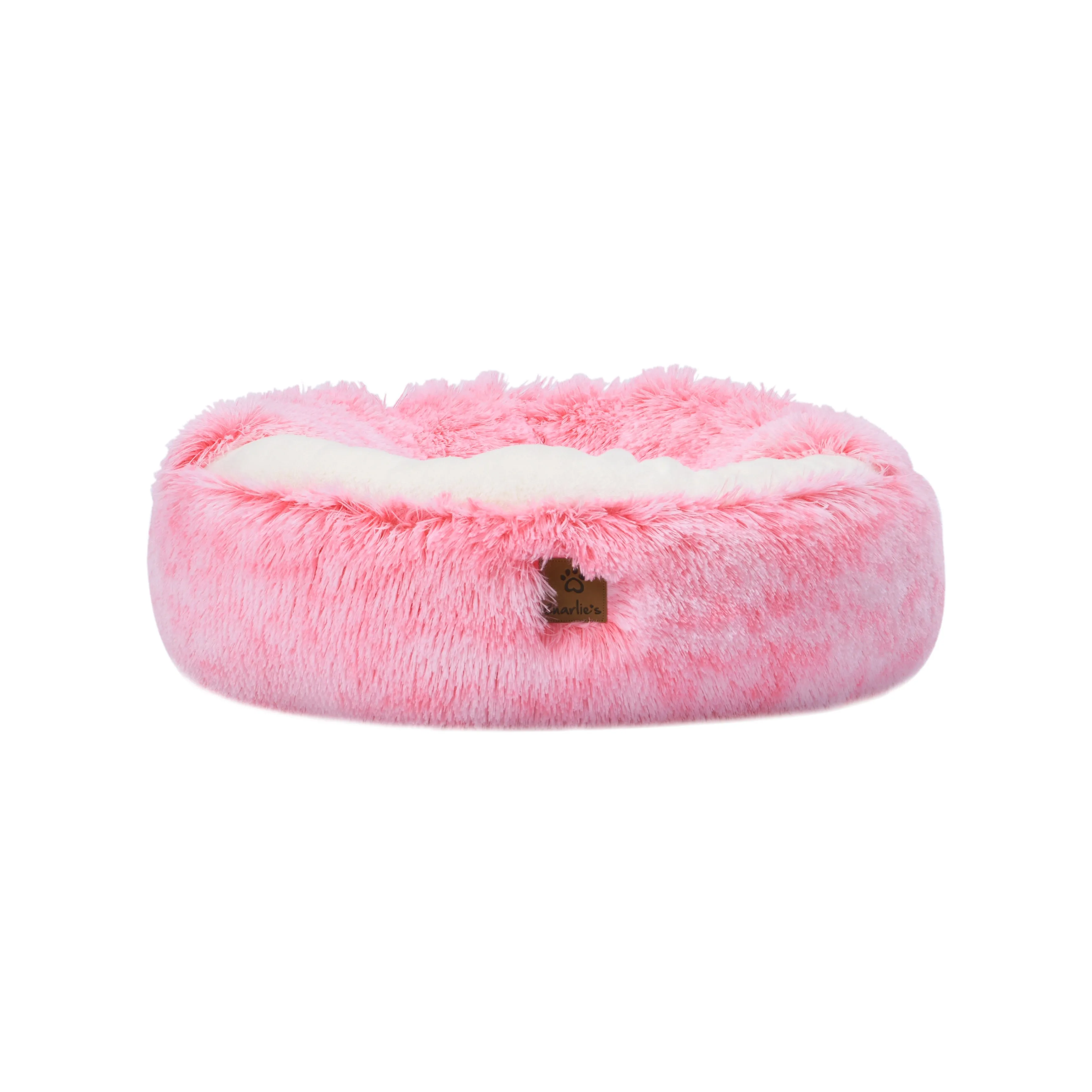 Snookie Hooded Pet Bed in Faux Fur - Ombre Pink