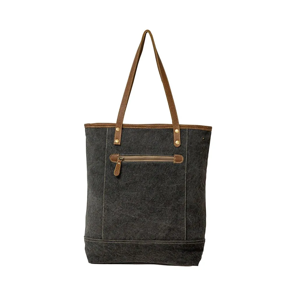 Sooty Specs Leather & Canvas Tote Bag