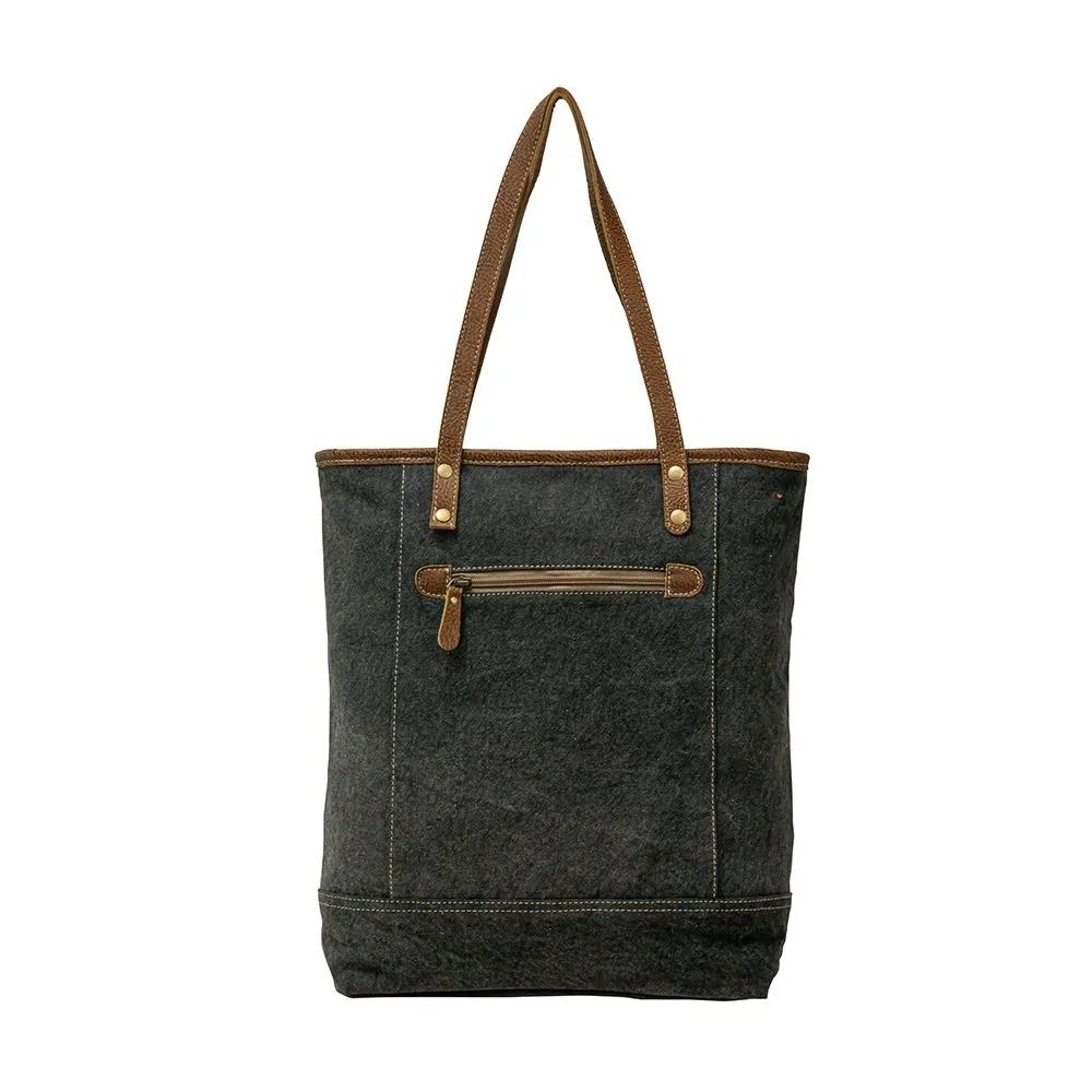 Sooty Specs Leather & Canvas Tote Bag