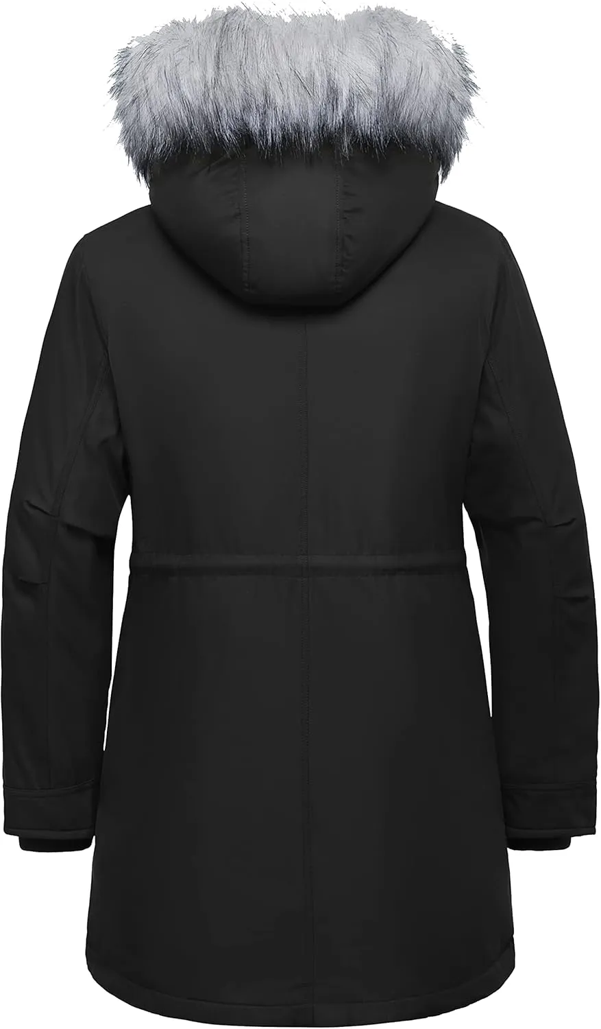 Soularge Women's Plus Size Winter Insulated Parka Coat with Faux Fur Hood