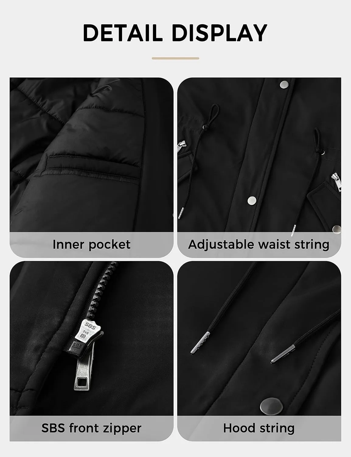 Soularge Women's Plus Size Winter Insulated Parka Coat with Faux Fur Hood