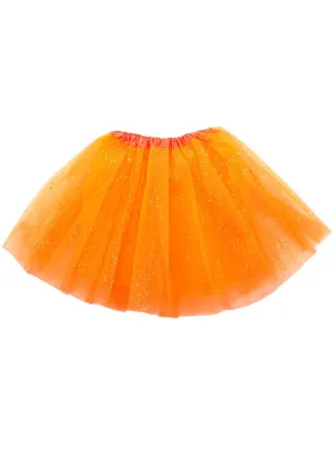 Sparkly Orange Glitter Tulle 40cm Adults Costume Tutu