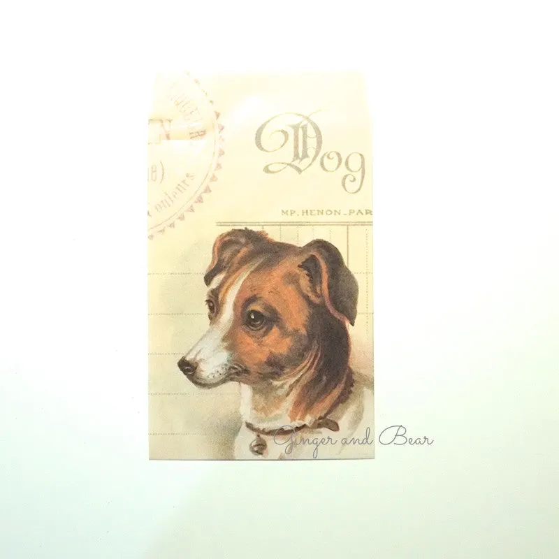 Stationery: Cavallini Vintage Dogs Petite Parcel Set