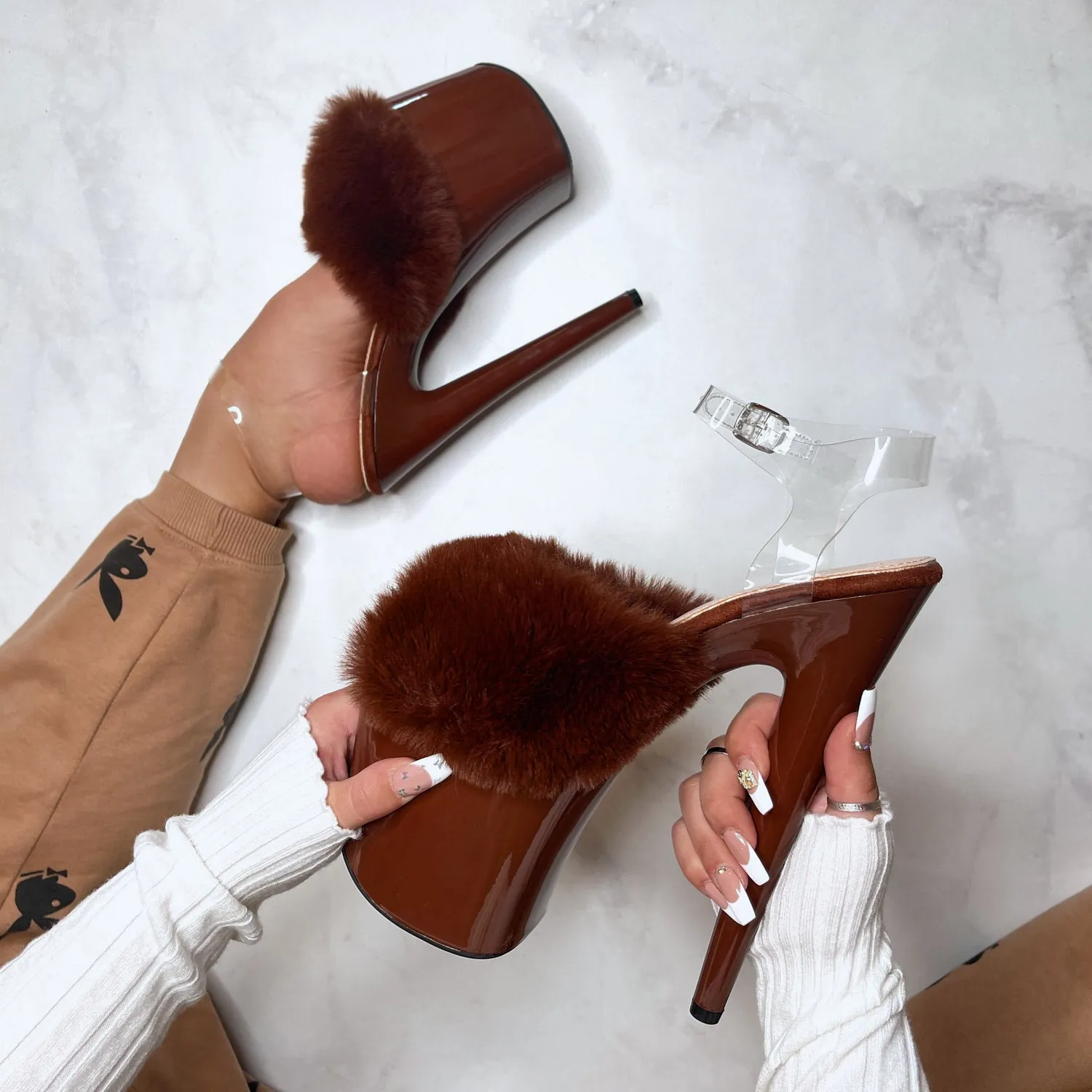 Stripper Slipper - Illegally Brunette - 8 INCH