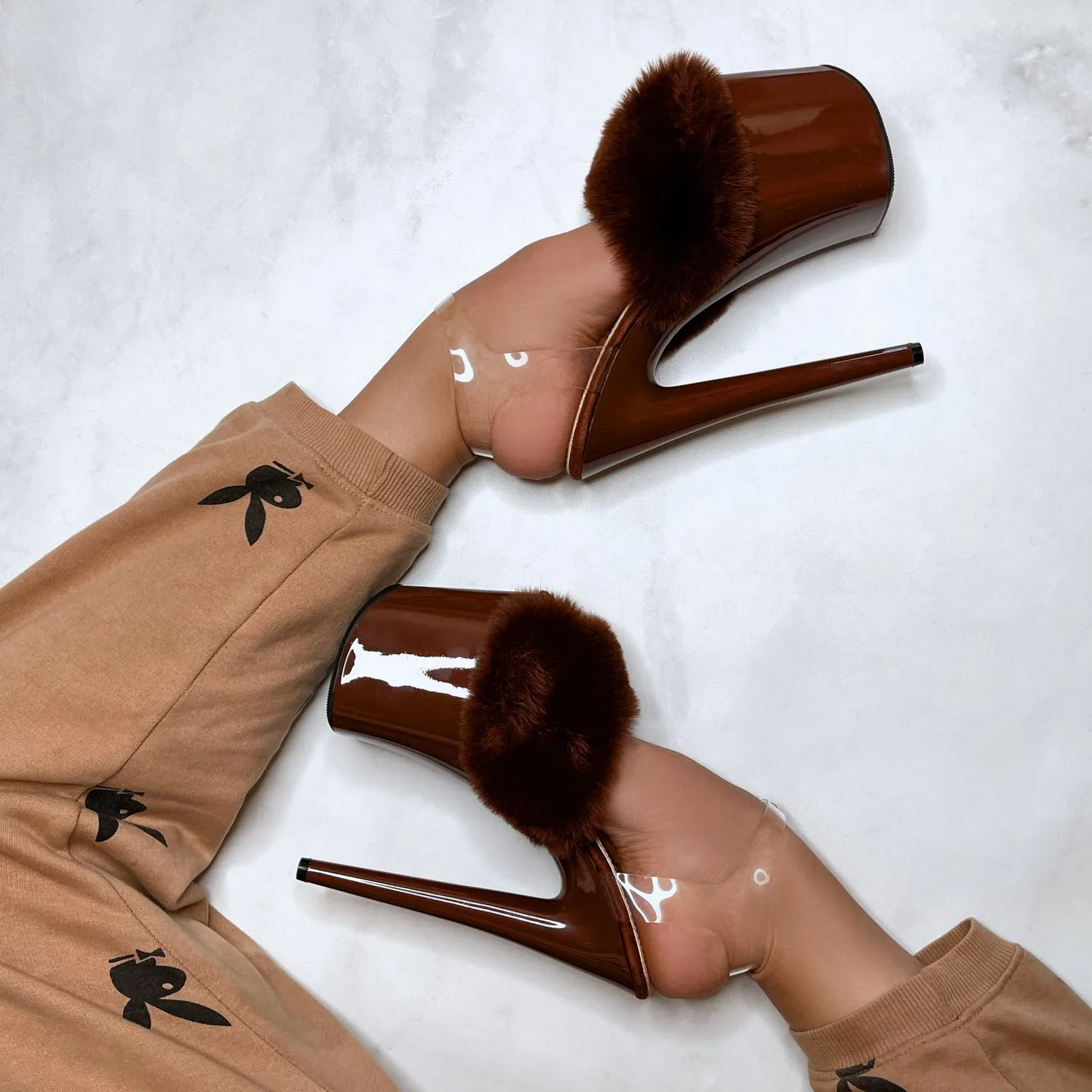 Stripper Slipper - Illegally Brunette - 8 INCH