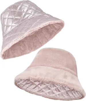Sukeen Winter Bucket Hat for Women Faux Fur Warm Hat Trendy Reversible Hats Windproof Fluffy Fisherman Cap for Outdoor