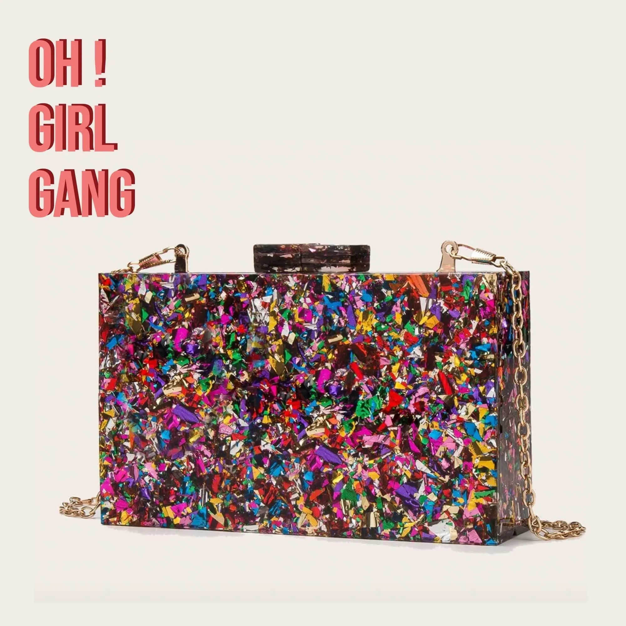 Summer Party Glittery Gold, Silver, Mixed Colors Clutch Box