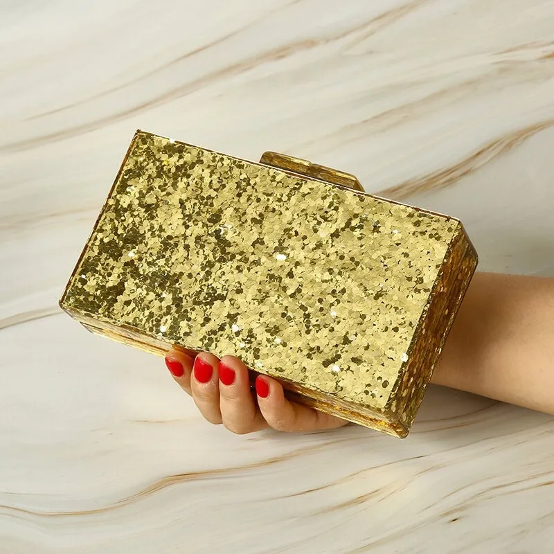 Summer Party Glittery Gold, Silver, Mixed Colors Clutch Box