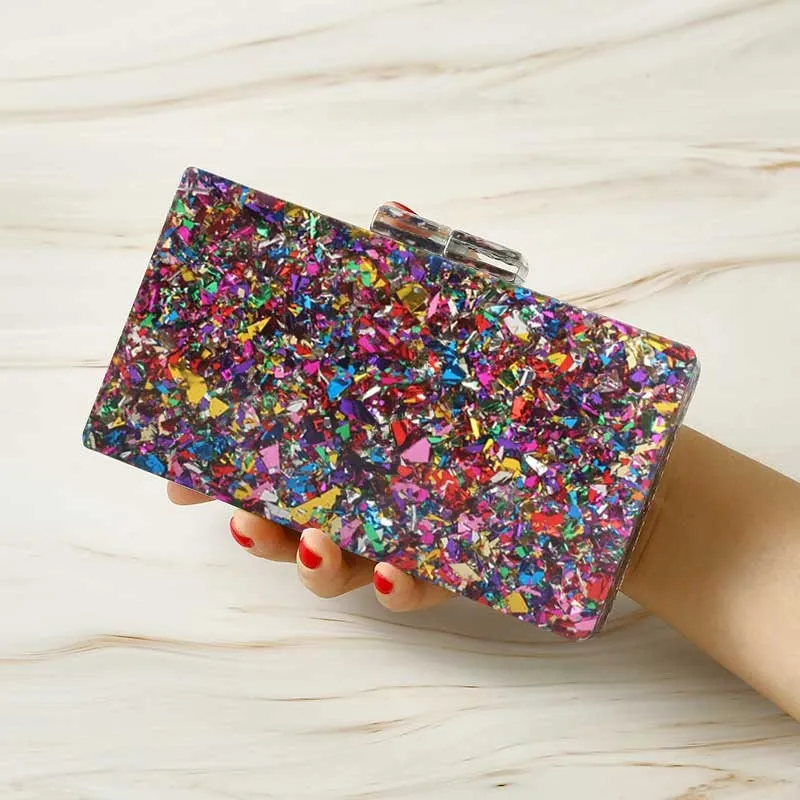 Summer Party Glittery Gold, Silver, Mixed Colors Clutch Box