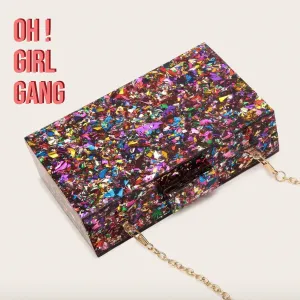 Summer Party Glittery Gold, Silver, Mixed Colors Clutch Box