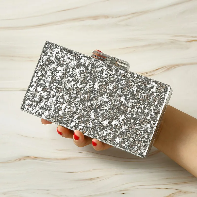 Summer Party Glittery Gold, Silver, Mixed Colors Clutch Box