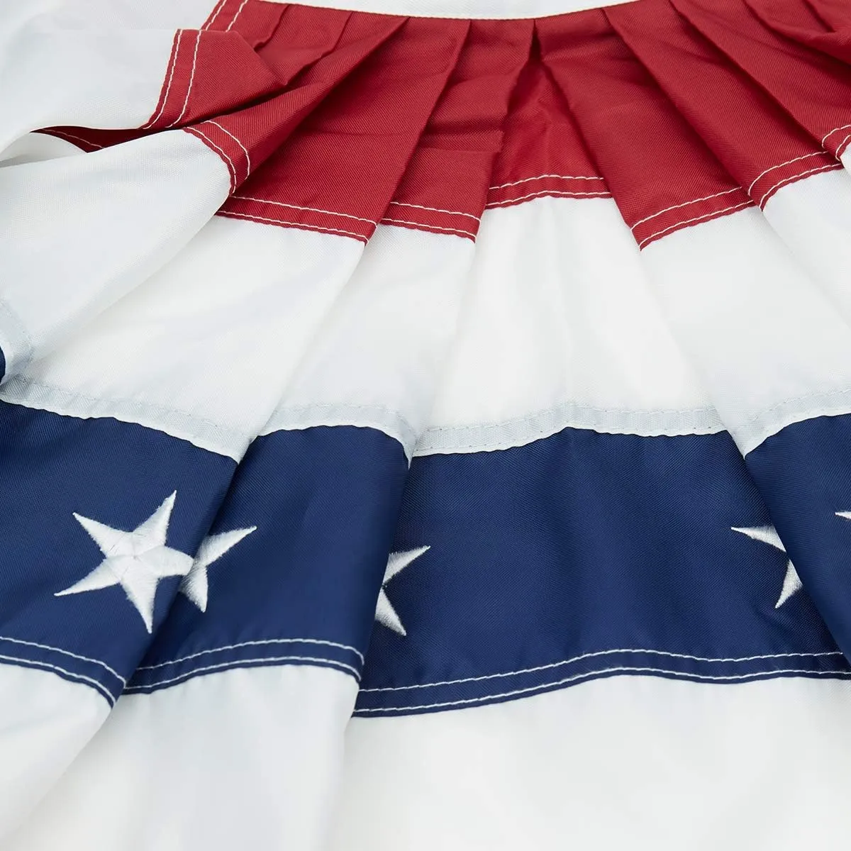 SUNYAO 2 Pack American Pleated Fan Flag USA Pleated Fan Flag 3x6 Ft American USA Bunting Decoration Flags Embroidered Stars Sewn Stripes Canvas Header and Brass Grommets
