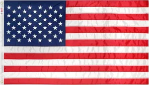 Super Tough 3Ft x 5Ft American Flag - Double Sided, Heavy Duty Nylon USA Flag with Embroidered Stars and Sewn Stripes Suitable for Outdoors - Red/White/Blue
