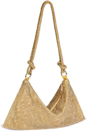 SWEETV Sparkly Rhinestone Purse for Women Silver Clutch Purse Small Glitter Handbags for Weddings, Prom,and Parties