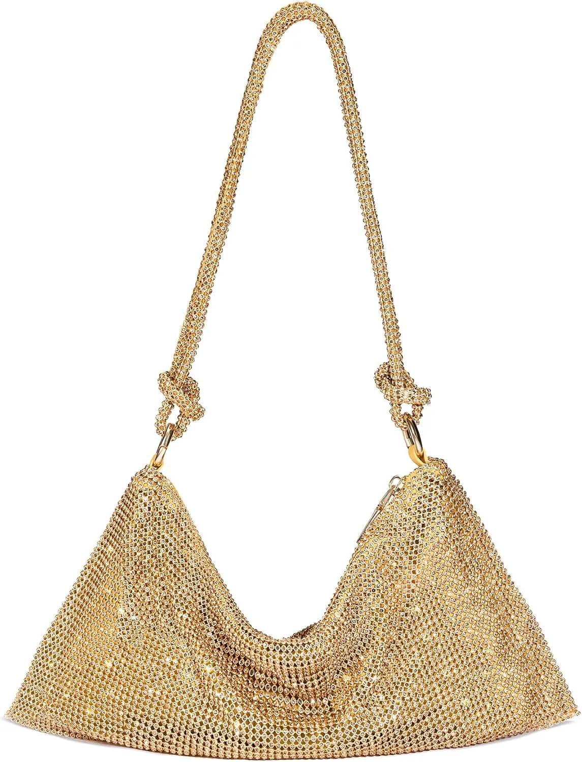 SWEETV Sparkly Rhinestone Purse for Women Silver Clutch Purse Small Glitter Handbags for Weddings, Prom,and Parties