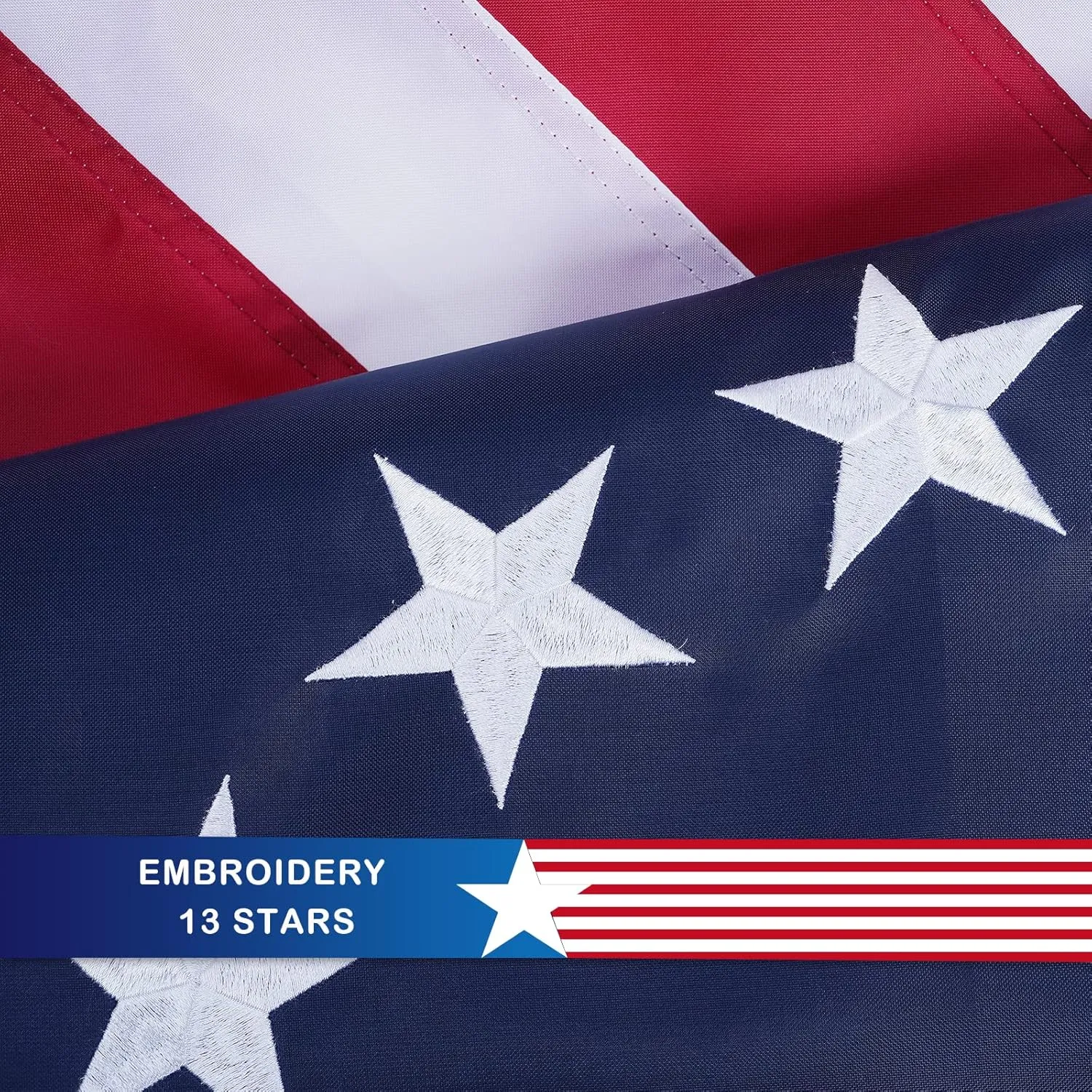 SYII Betsy Ross Flag 4x6 Feet, Embroidery 13 Stars Colony American Flags with 2 Brass Grommets and Double Stitched Sewn Stripes, Heavy Duty Polyester 4th of July Outdoor Banner