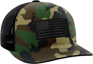 Tactical Pro Supply Trucker Hat - American Flag Hat for Men & Women | Patriotic USA Leather Patch Flag Trucker Snapback Hats
