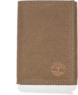 Timberland Men's Trifold Nylon Wallet, Khaki, One Size