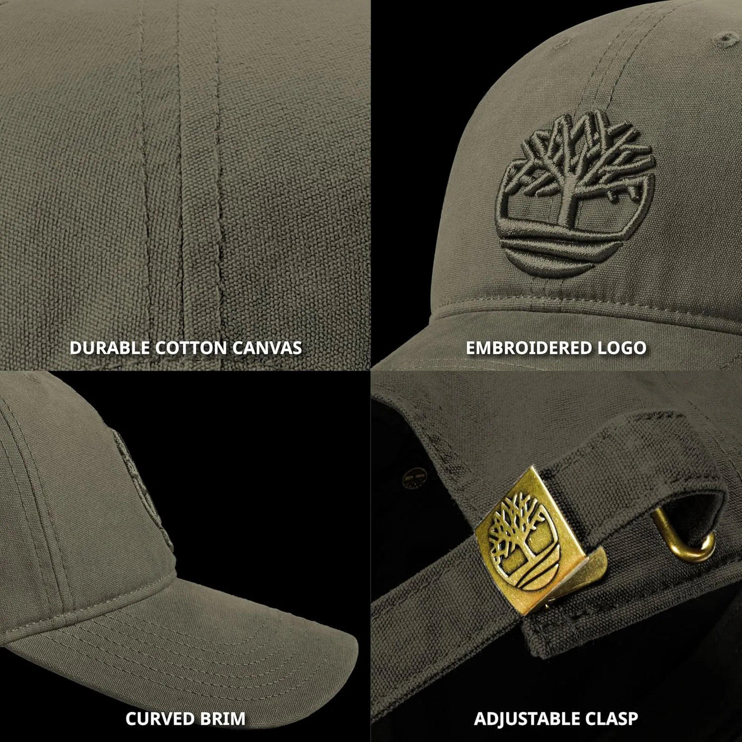 Timberland Soundview Baseball Cap for Boys 7-14, Cotton Canvas, Adjustable, Lightweight & Durable, One Size