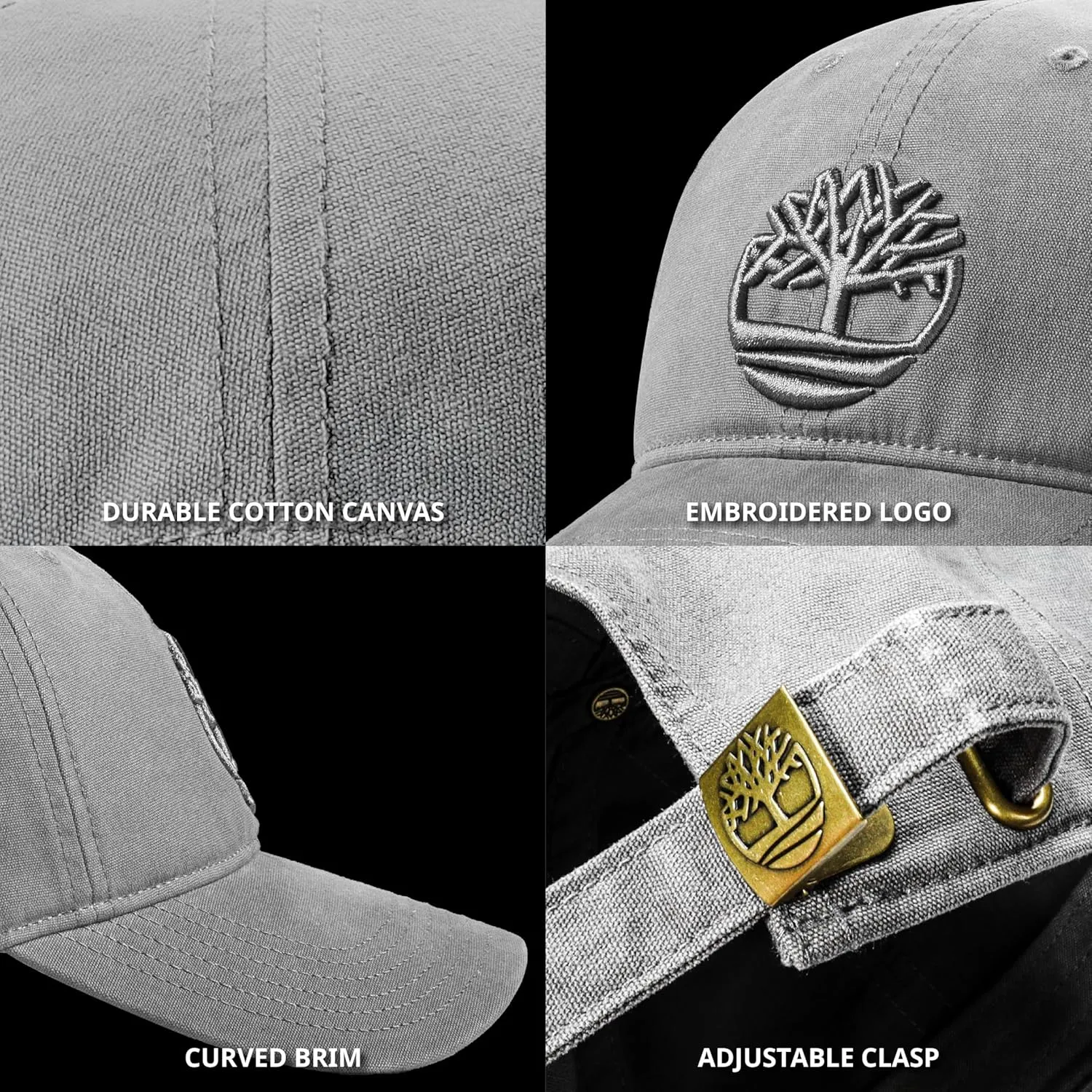 Timberland Soundview Baseball Cap for Boys 7-14, Cotton Canvas, Adjustable, Lightweight & Durable, One Size