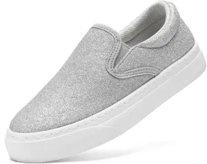 Toddler Sneakers for Girls Boys Low Top Slip On Kids Canvas Casual Shoes Comfortable Walking Sequins Glitter Shoes