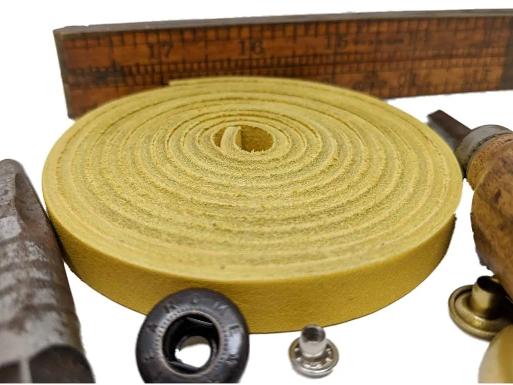 TOFL Genuine Top-Grain Leather Strap | 72 Inches Long | 1/2 Inch Wide | 1/8 Inch Thick (7-8 oz) | 1 Leather Strip for DIY Arts & Craft Projects, Clothing, Jewelry, Wrapping | Mango