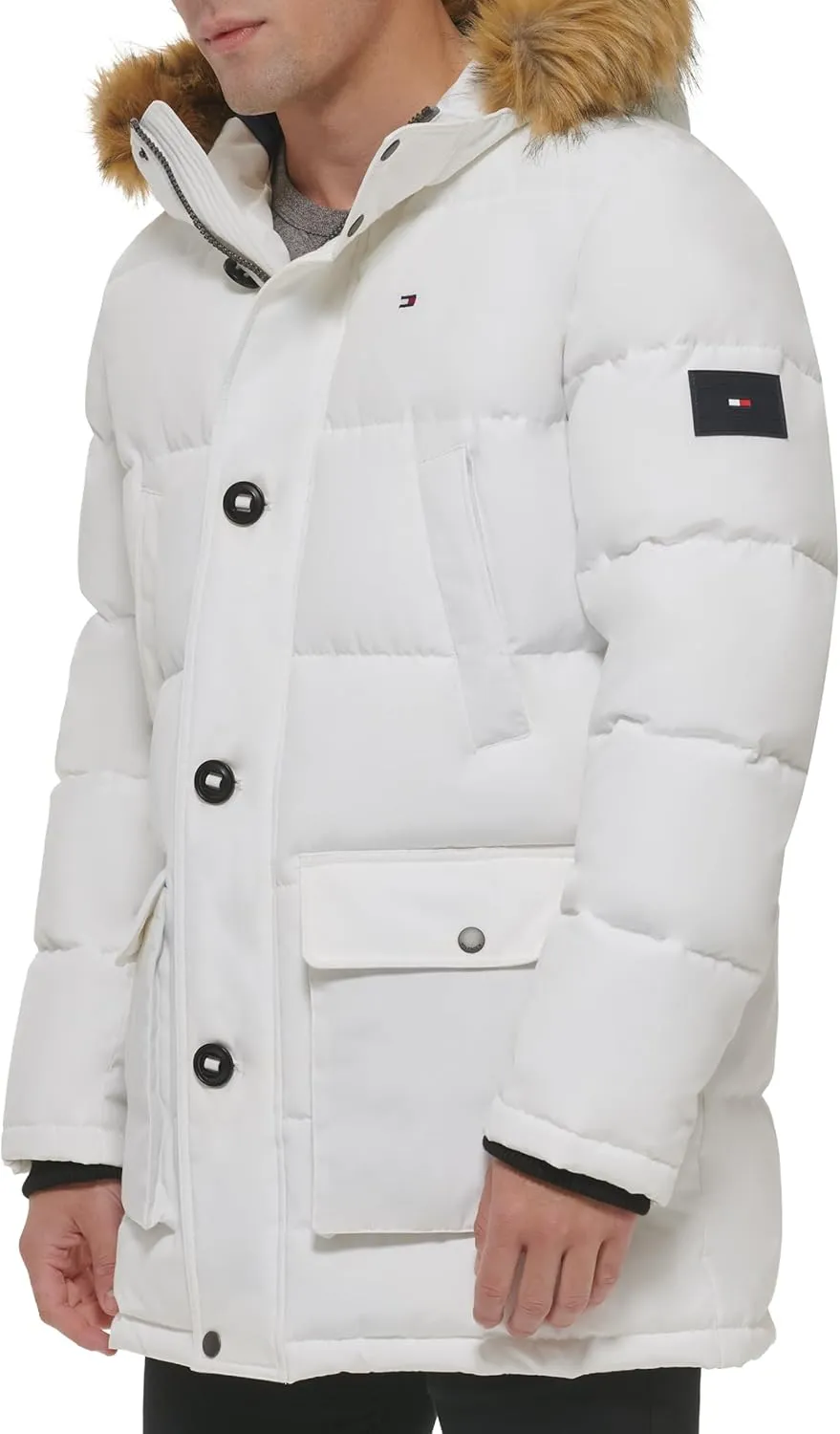 Tommy Hilfiger Men's Arctic Cloth Heavyweight Performance Parka Down Alternative Outerwear Coat
